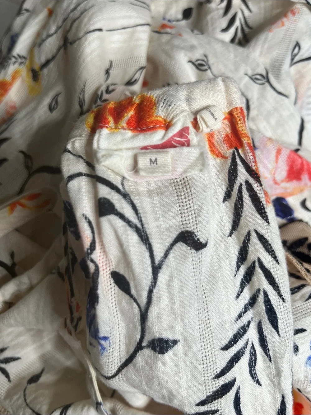 Anthropologie Lilka Mesh and Cream Floral Spaghetti Strap Tank Size Medium